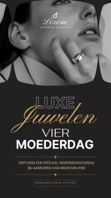 Goud Zwart Klassiek Elegant Speciale Prijs Sieraden Promo Op Moederdag Advetisement