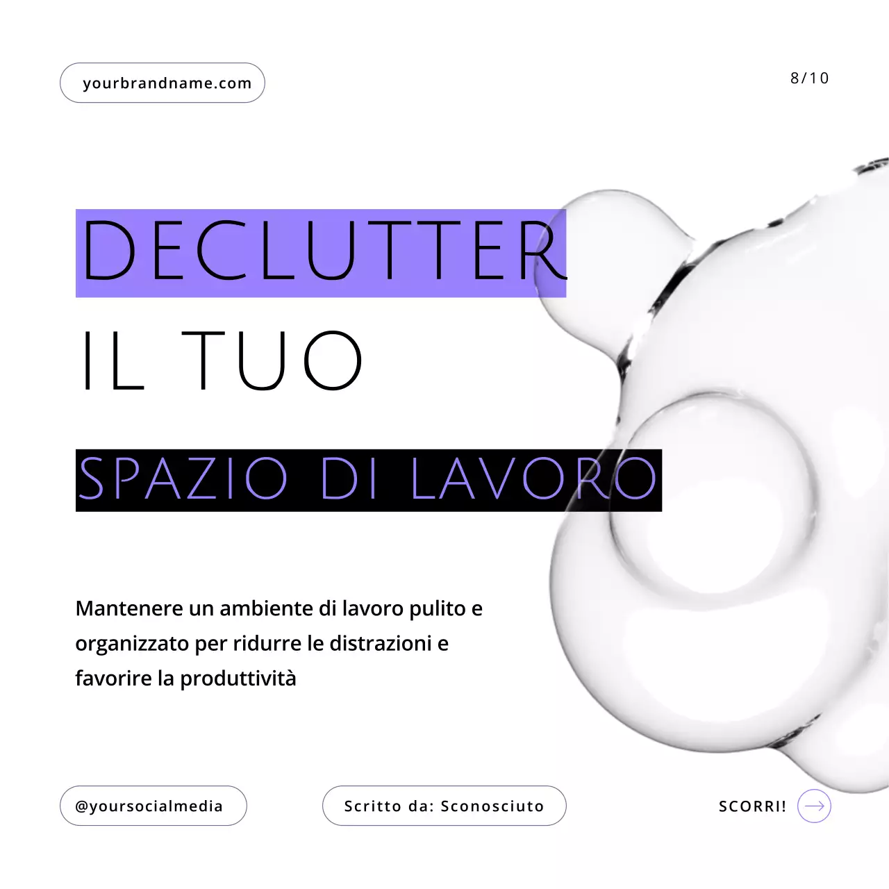 Guida al flusso di lavoro produttivo moderno in bianco e viola
