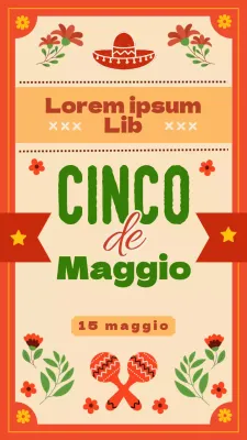 Rosso arancio Saluto classico tradizionale Festeggia il Cinco De Mayo Storia di Instagram