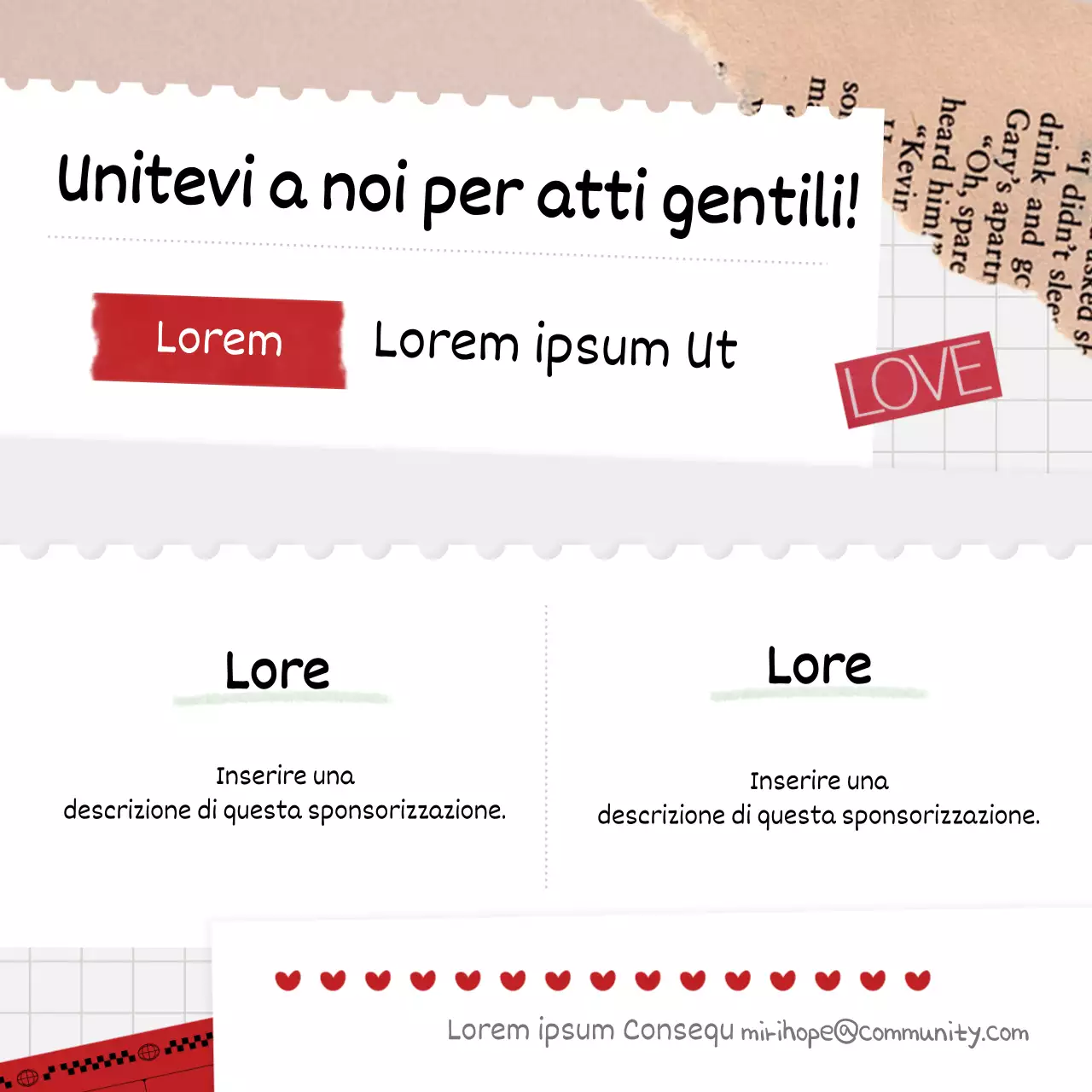 Guide e rapporti di sponsorizzazione vintage in rosso e beige