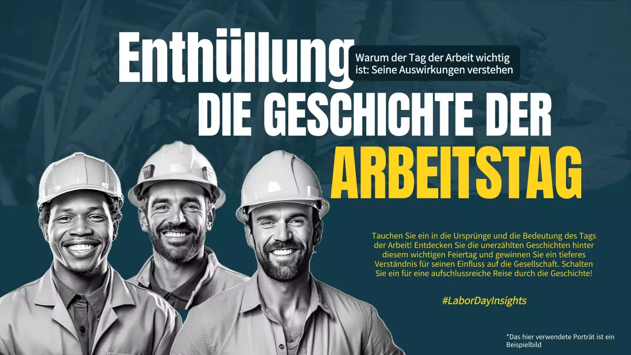 Blauer und gelber moderner Tag der Arbeit Erläuterung Einleitung