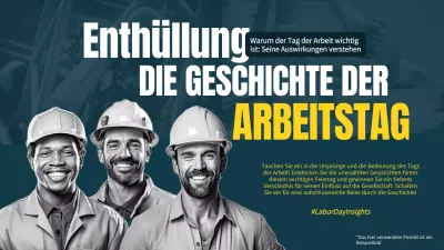 Blauer und gelber moderner Tag der Arbeit Erläuterung Einleitung