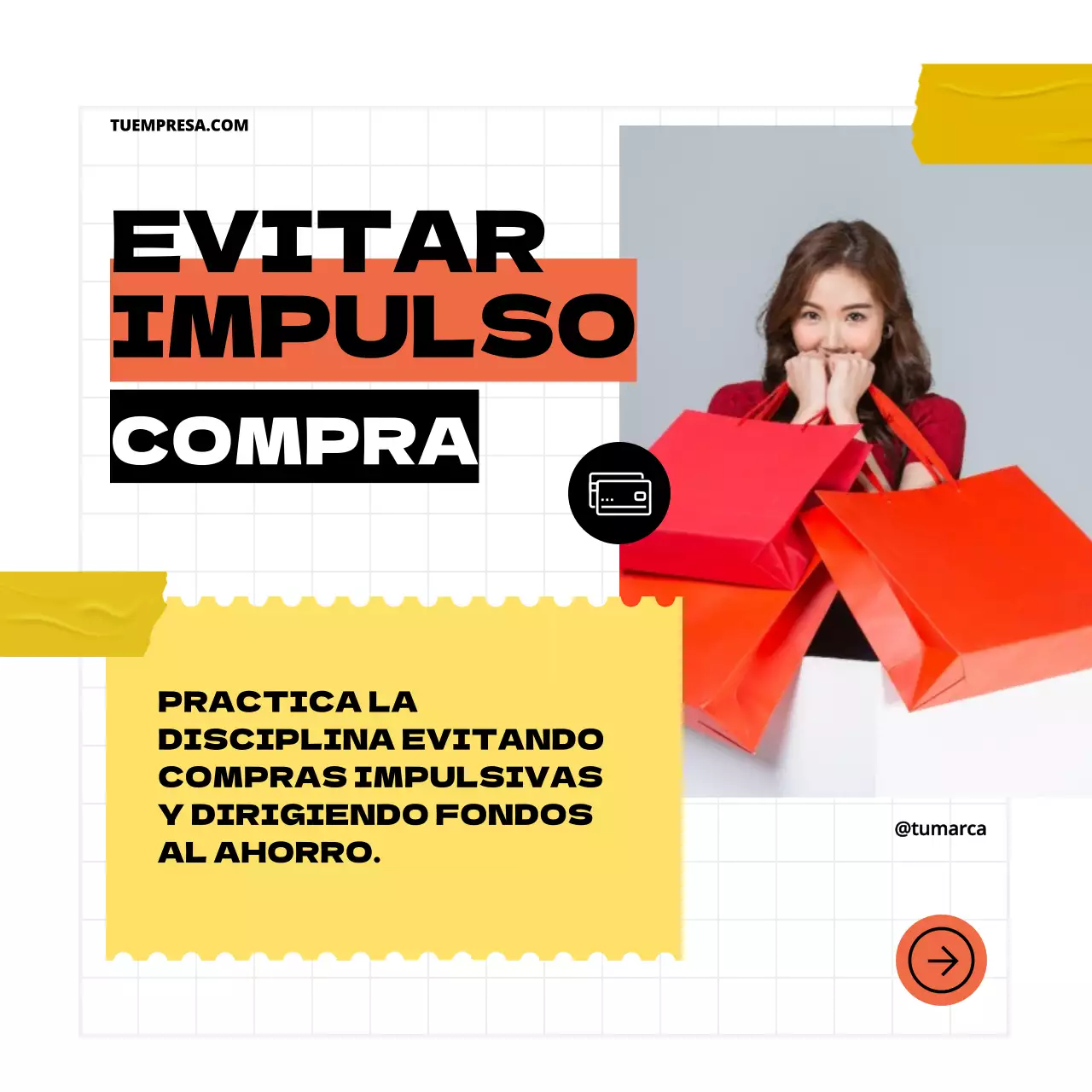 Amarillo Negro Geométrico Pop Consejos para mejorar tu plan de ahorro Carrusel de Instagram