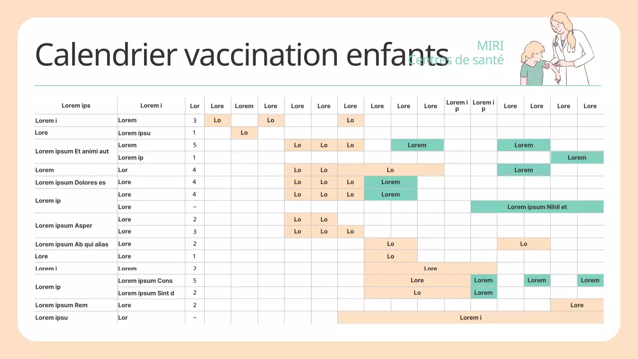 Un joli guide beige et menthe sur les vaccinations