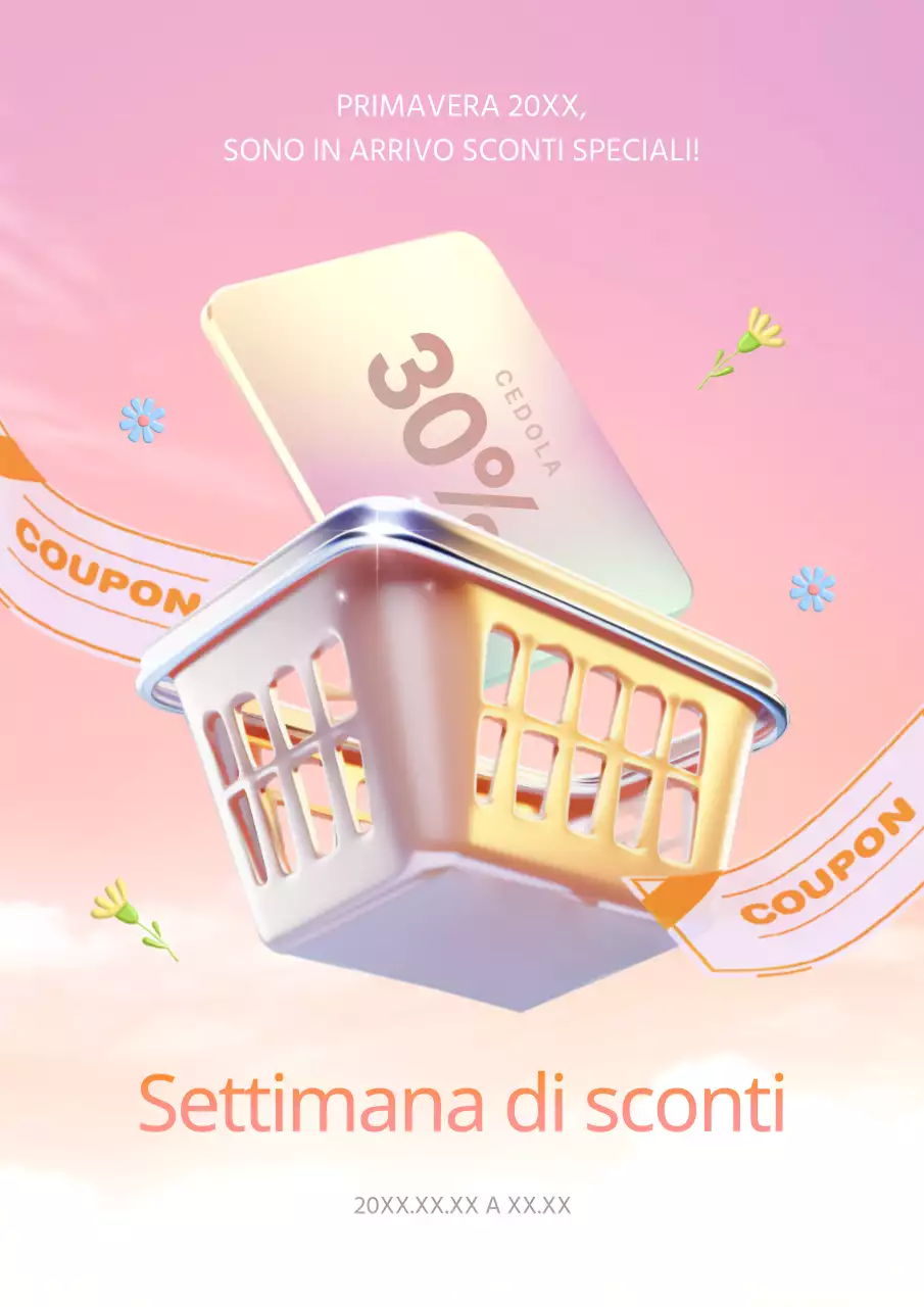 Promuovere un evento di vendita moderno in rosa e arancione