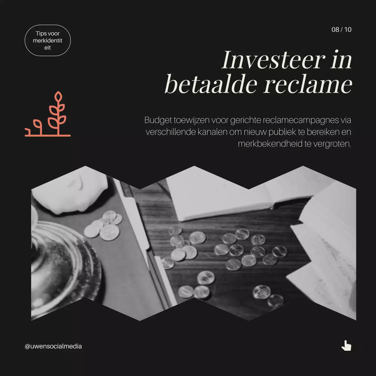 Zwarte Moderne Elegante Strategie voor het Bouwen van Merkidentiteit Tips Instagram Carrousel