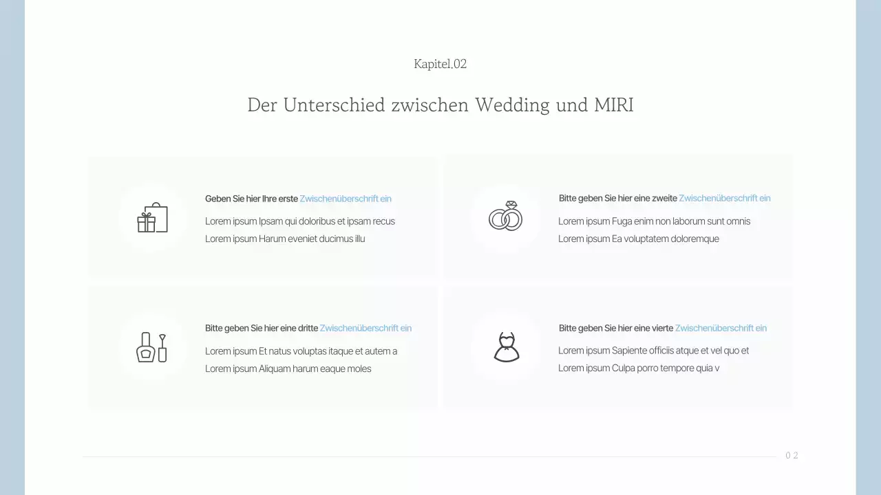 Eine einfache Hochzeitsmarketing-Fibel in Hellblau