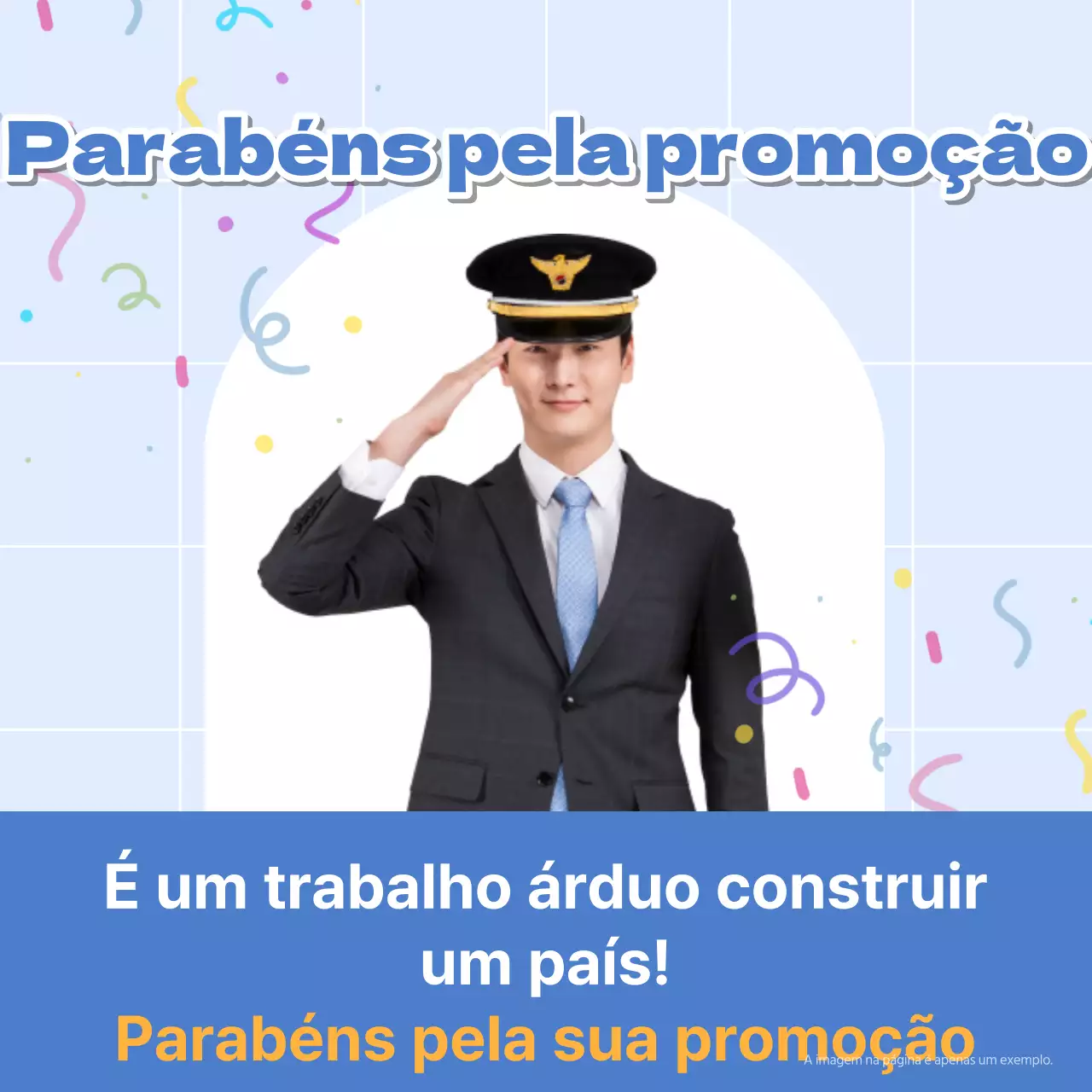 Um simples post comemorativo de promoção em azul e amarelo