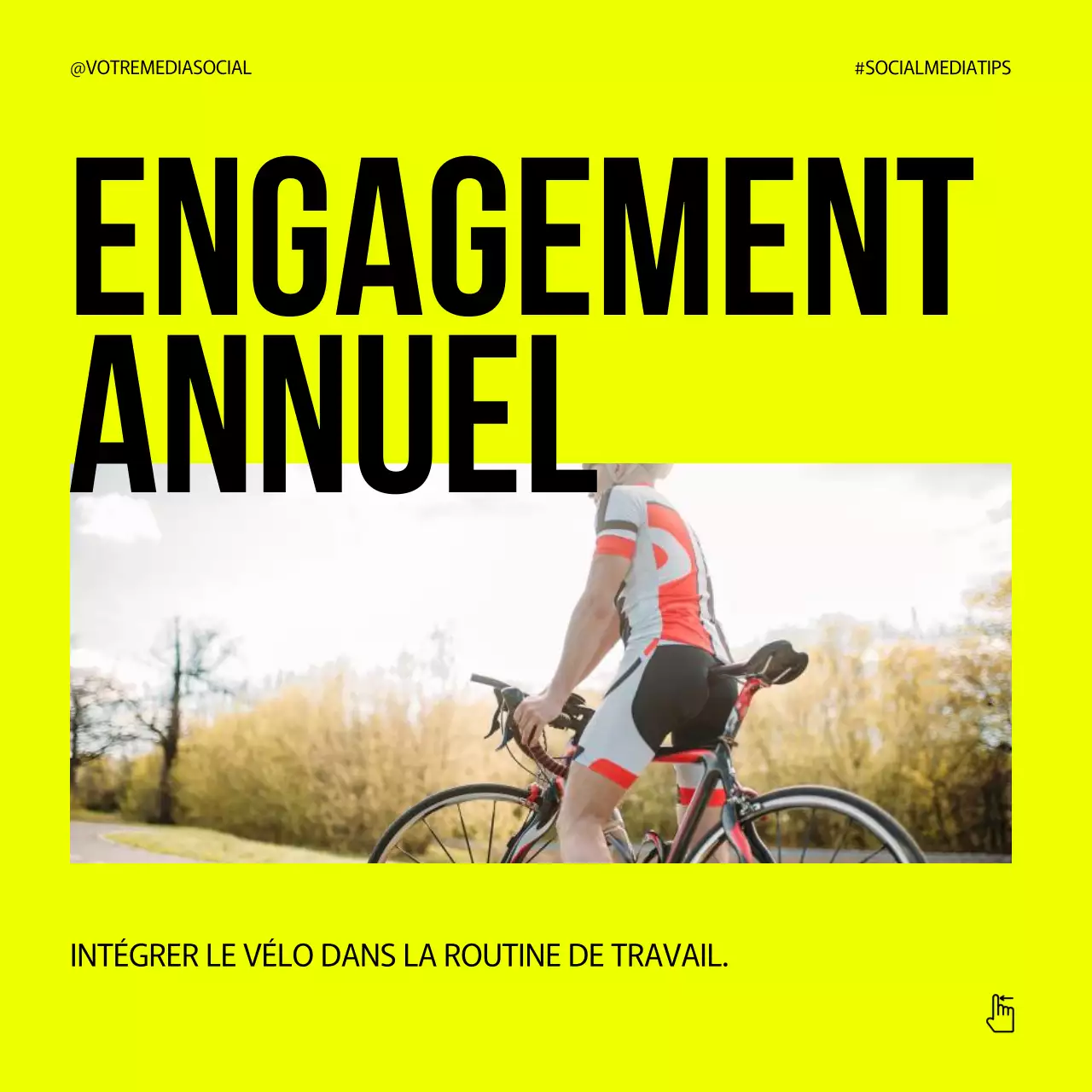 Gris Néon Vert Gras Journée nationale du vélo Conseils Instagram Carousel Post