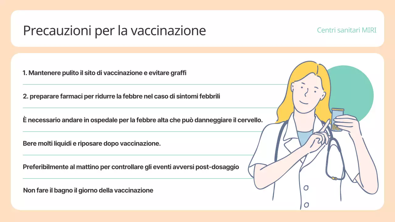 Una simpatica guida alle vaccinazioni in beige e menta