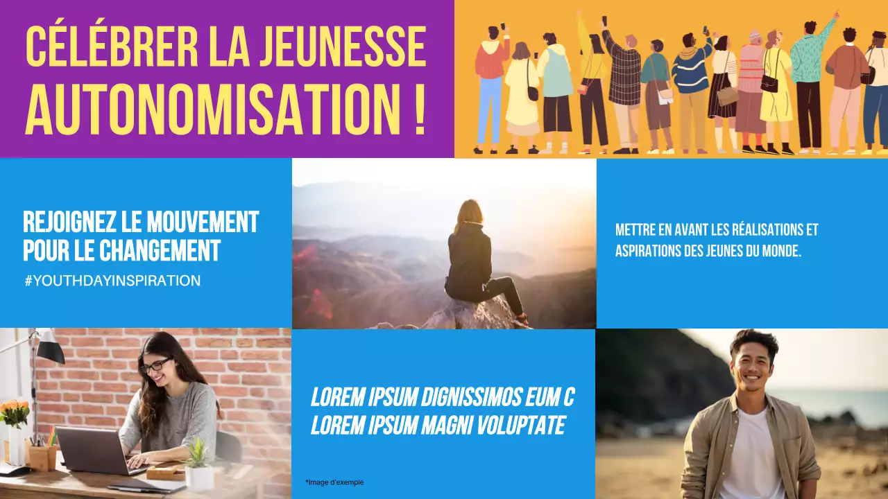 Pourpre et bleu Célébration de la Journée de la jeunesse Introduction