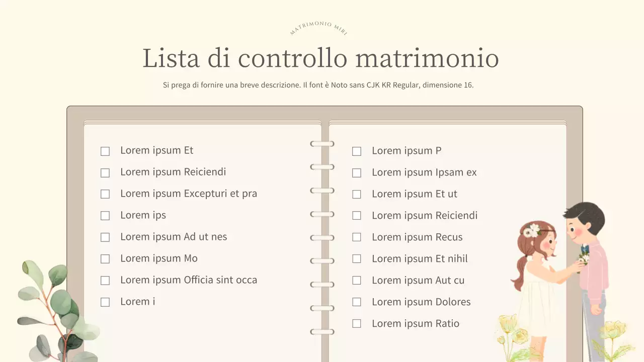 Grazioso piano di marketing per wedding planner in verde e avorio