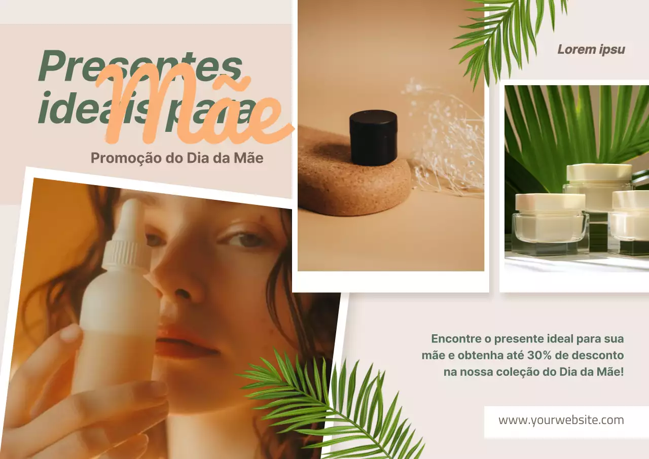 Bege Moderno Natural Presente perfeito Especial para o Dia da Mãe Celebrar Anúncio