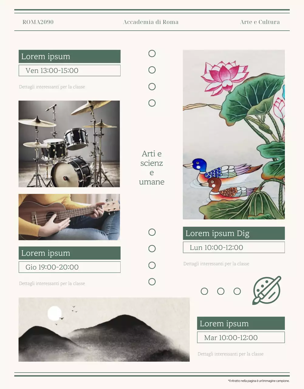 Promuovere l'edificio per l'apprendimento permanente verde e beige