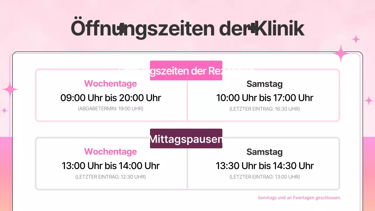 Mitteilung des rosa-orangenen Advanced Care Hospital