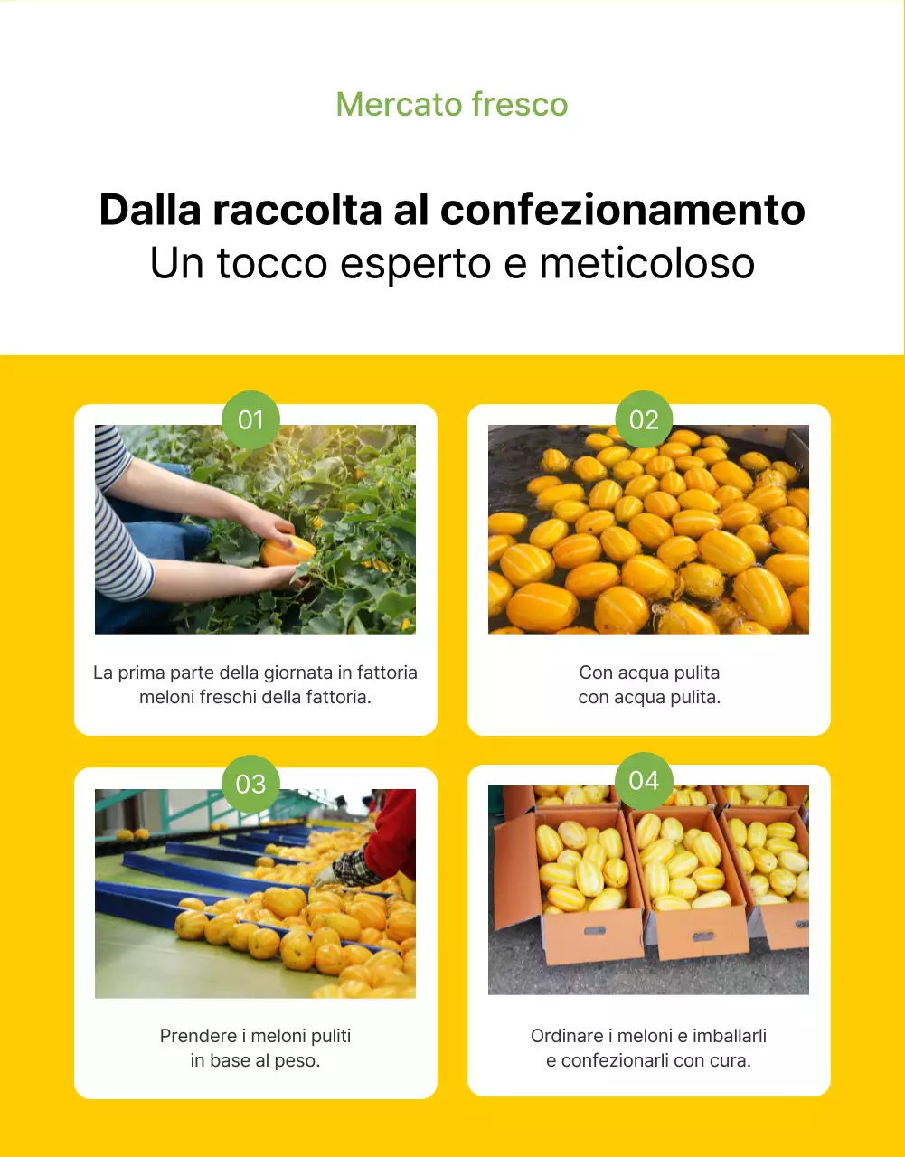 Promuovere la frutta gialla, semplice e fresca