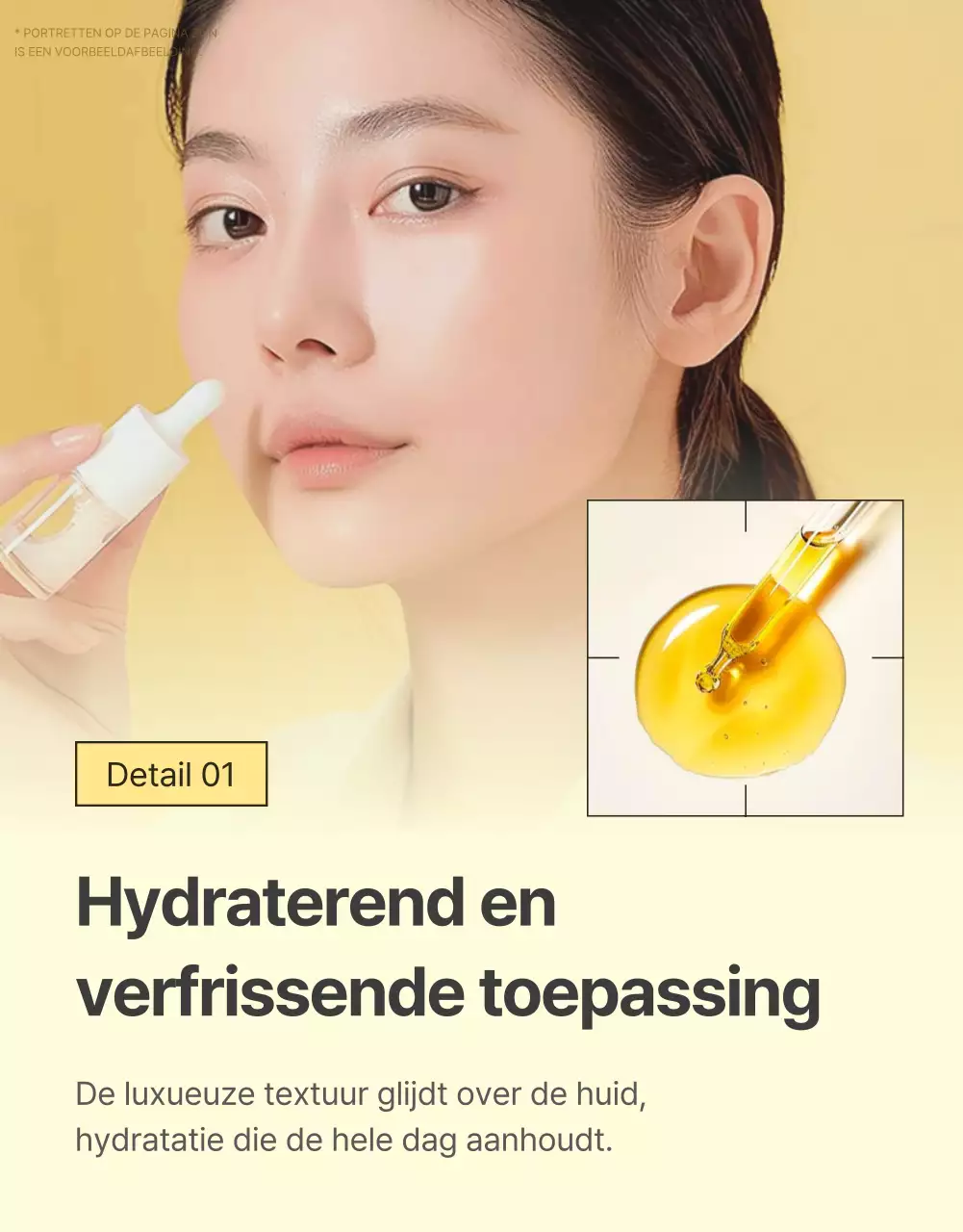 Beschrijf en detailleer eenvoudige huidverzorgingsproducten in geel en oranje