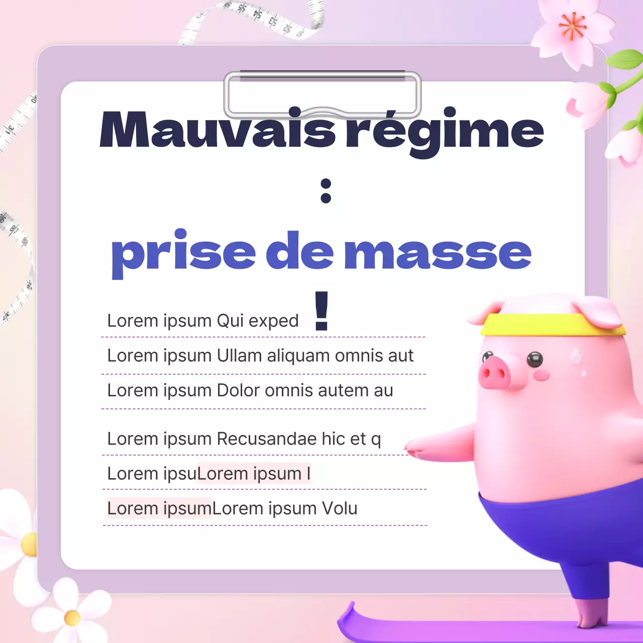 Promotion de la clinique d'obésité d'une clinique coréenne avec une jolie fleur printanière de couleur mauve.