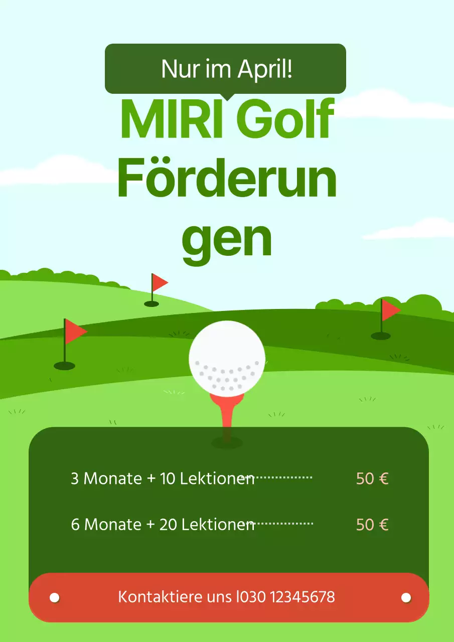 Werben Sie für Ihre Golf-Promotion-Veranstaltung mit einem grünen Touch