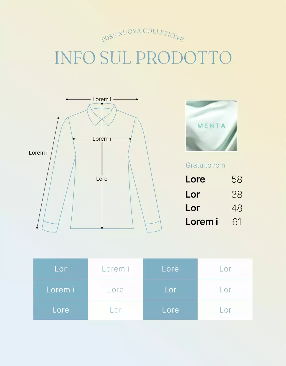 Promuovere un centro commerciale di moda di tendenza in azzurro e giallo