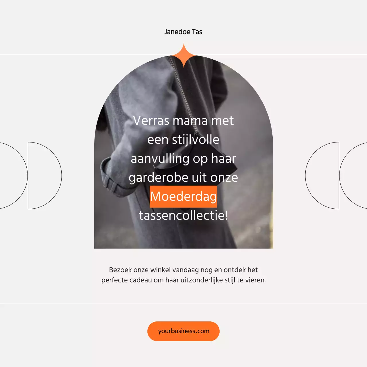 Grijs Oranje Minimal Modern Promotieproduct Moederdag vieren Instagram Carrousel