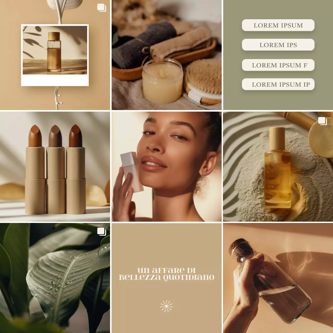 Beige Collage fotografico estetico minimale Memo