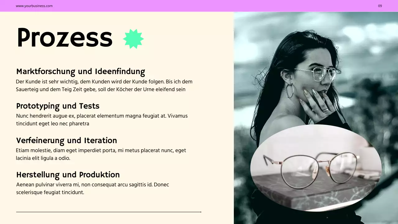 Purple Green Bold Fashion Geschäftsprofil Vorstellung des Unternehmens