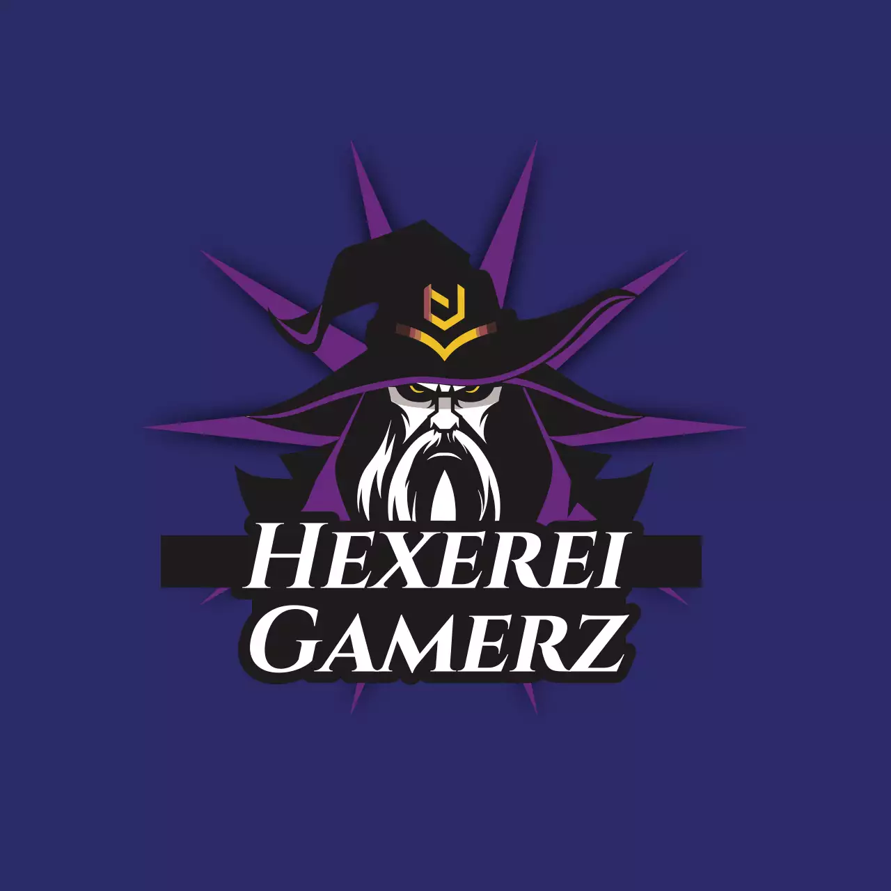 Schwarz und lila Fantasy Gamerz Logo Flyer