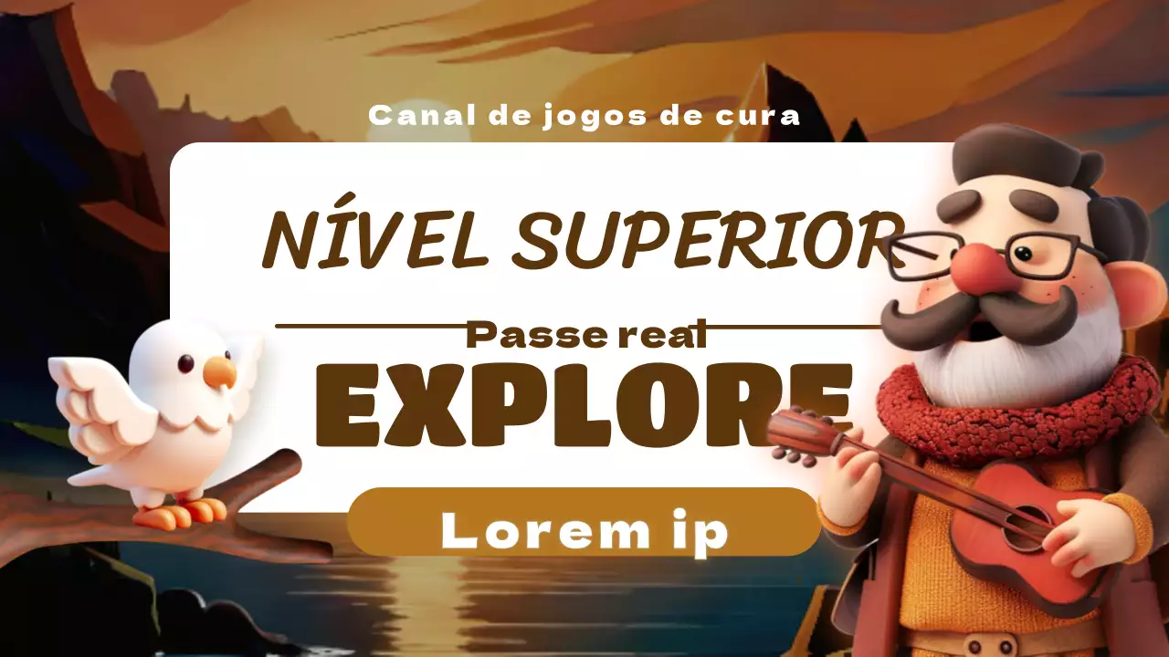 Promover um canal de jogos vermelho e castanho inspirado na natureza