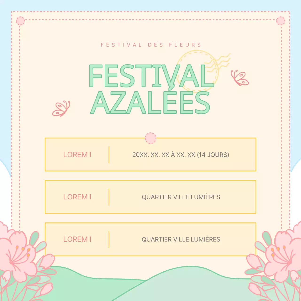 À propos du festival des rhododendrons roses et jaunes