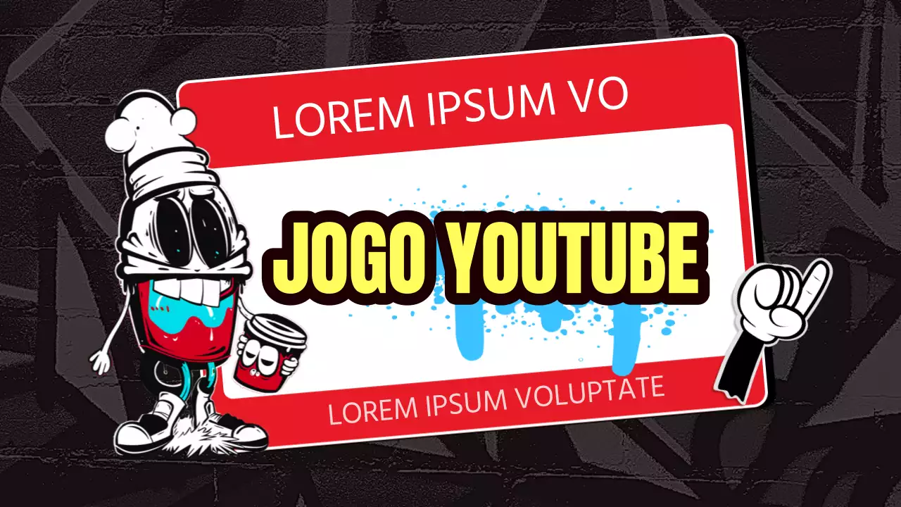 Promover um canal de jogos kitsch vermelho e preto