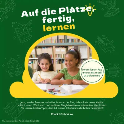 Grüner und gelber Saisonführer für die moderne Schule