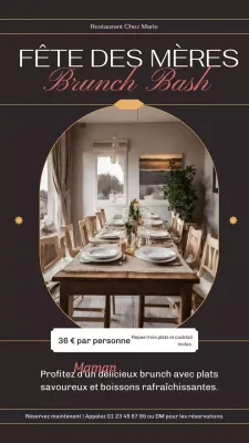 Black Classic Elegant Mother's Day Brunch Bash Annonce