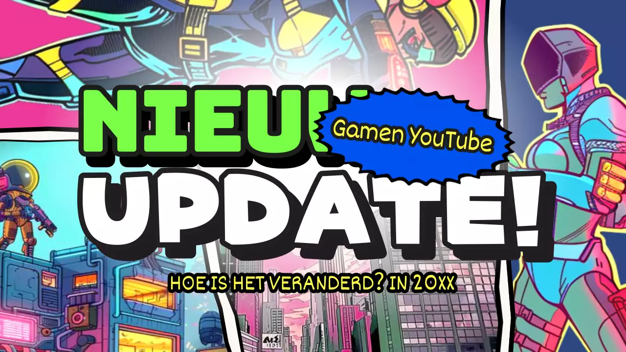 Retro cartoon YouTube thumbnail in roze en geel