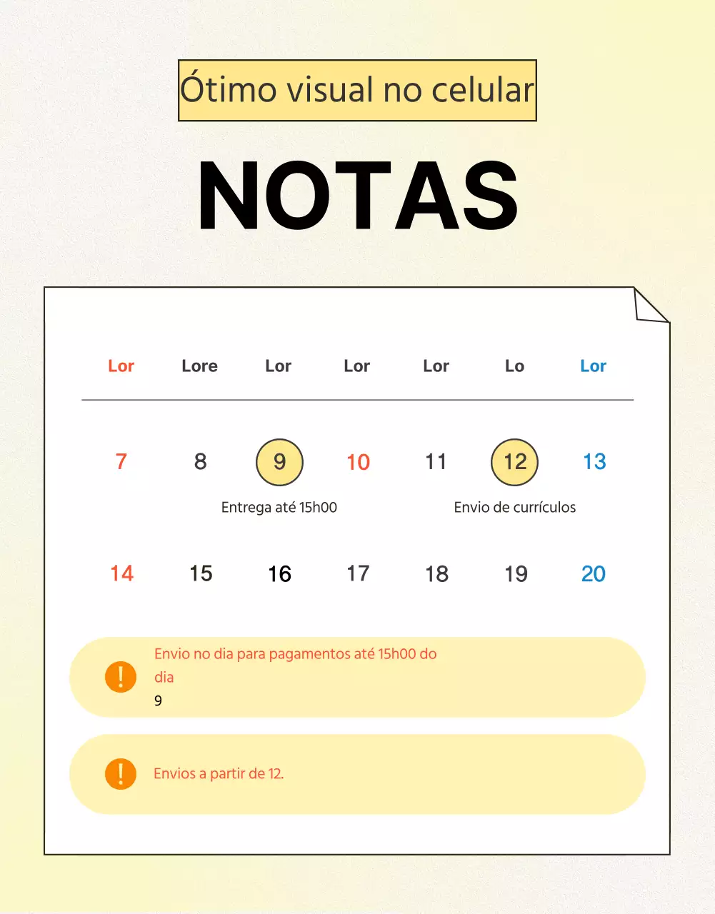 Promover instruções e precauções simples de otimização móvel a amarelo e laranja