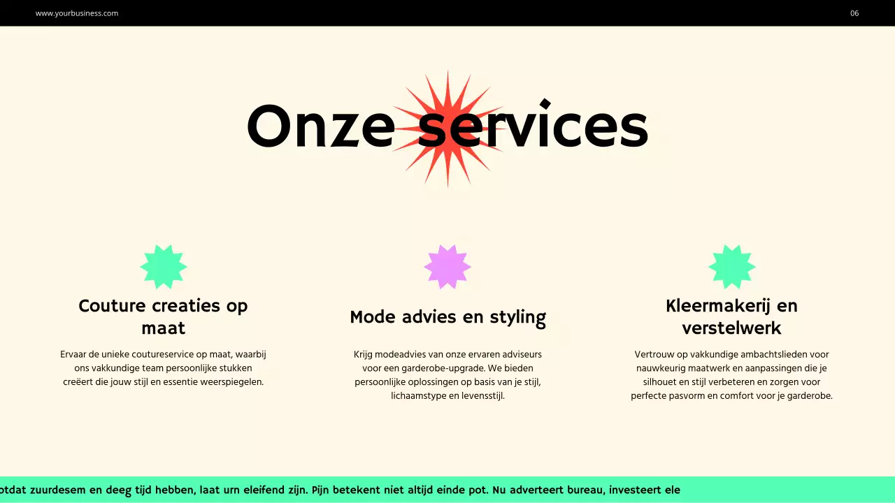 Purple Green Bold Fashion Bedrijfsprofiel Introductie van het bedrijf