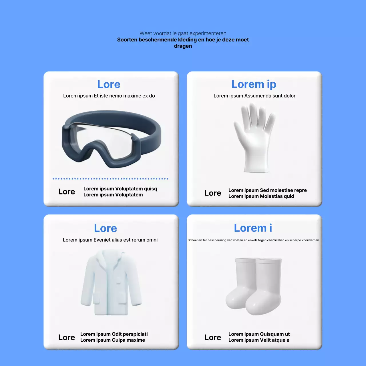 Kitscherige blauw-witte lab veiligheidstips uitgelegd