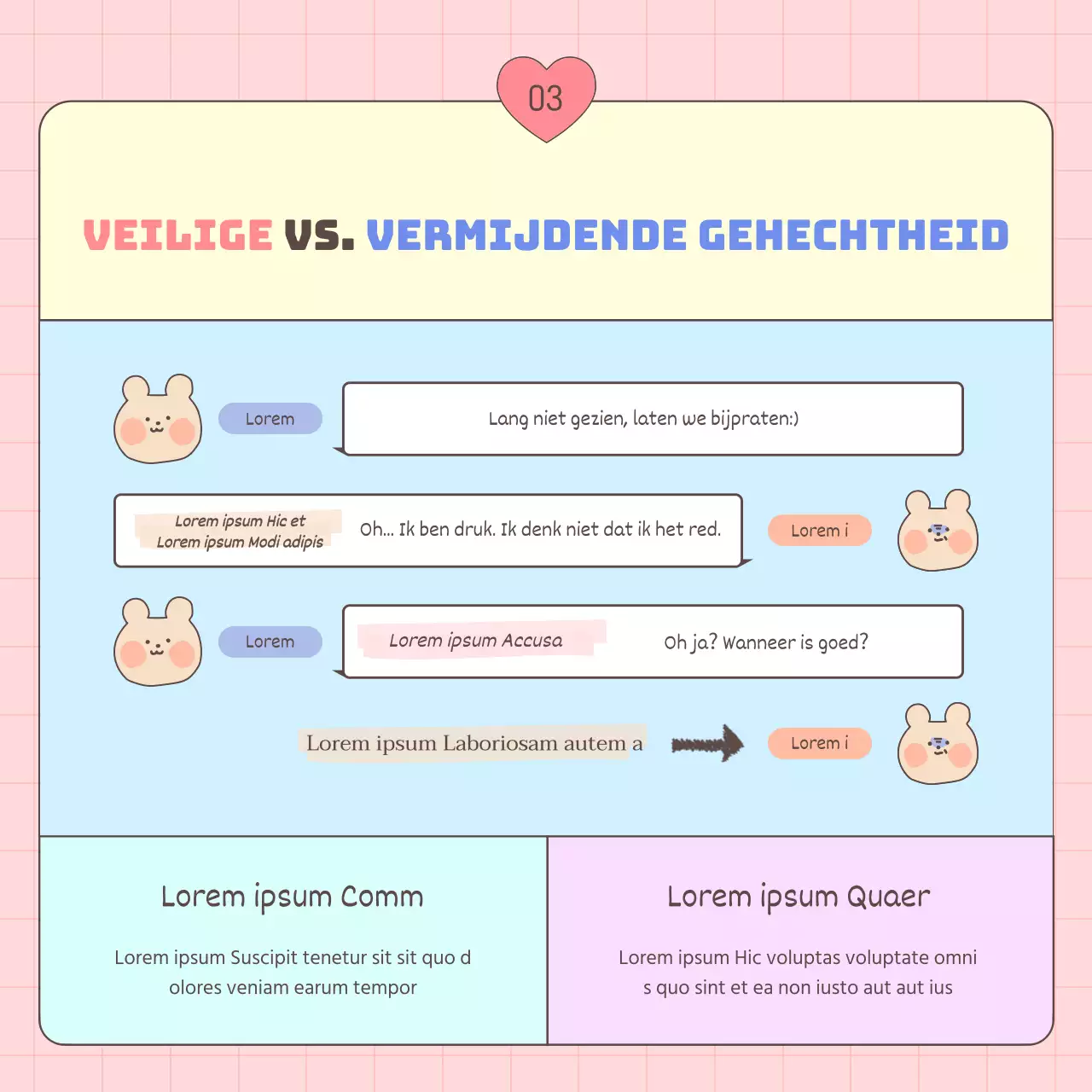 Een gids voor hechtingsstijlen bij volwassenen in roze en lichtblauw