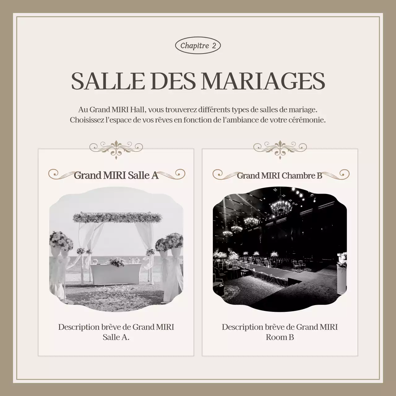 Promouvoir un vendeur de mariage simple en ivoire et beige