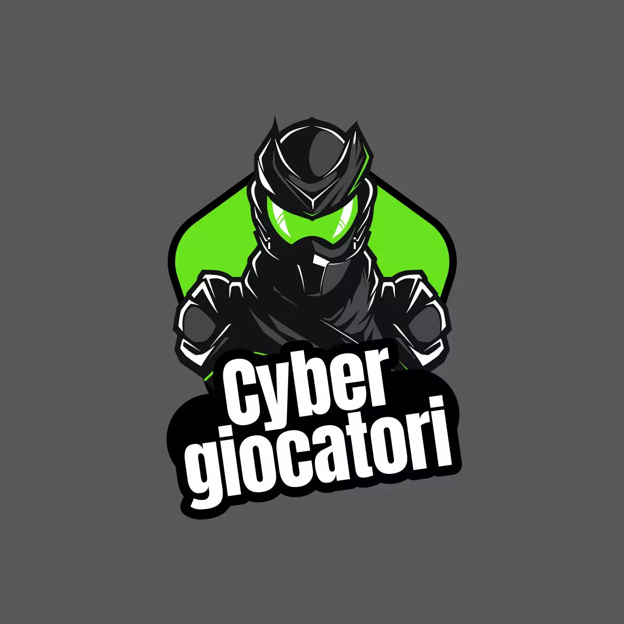 Volantino logo Cyberpunk Gaming nero e verde