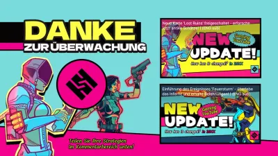 Retro-Gaming-YouTube-Outro-Cover in Rosa und Gelb