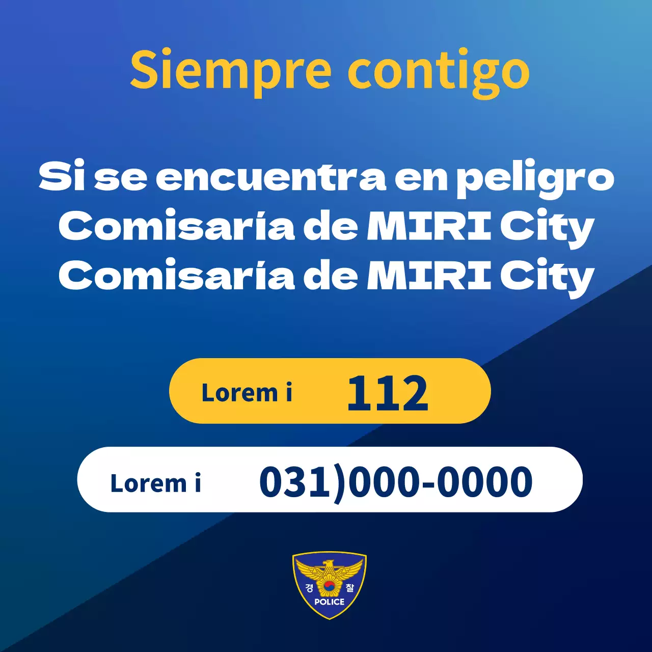 Un sencillo boletín azul y amarillo de la comisaría