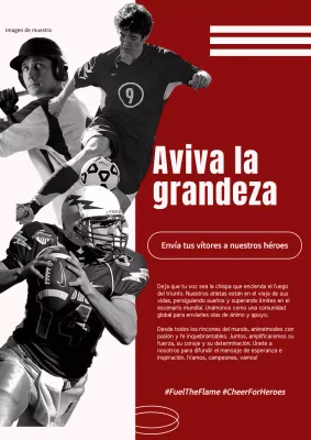 Publicidad de la Celebración del Deporte Moderno Rojo y Blanco