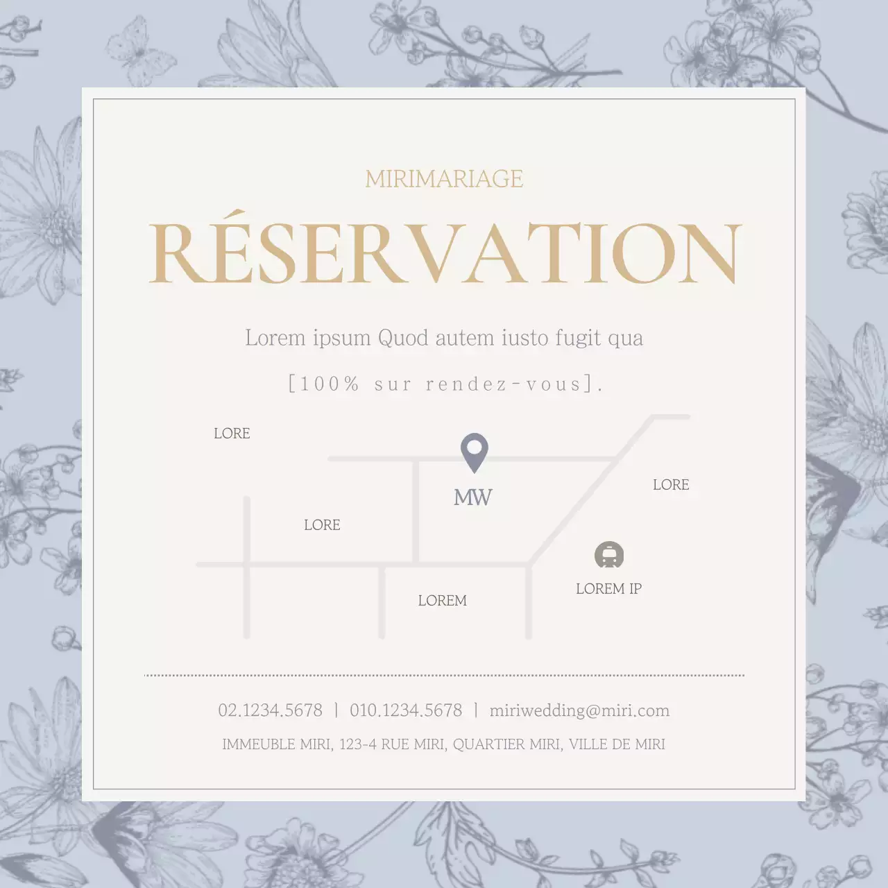 Robe de mariée luxueuse en bleu clair et beige publicité événementielle