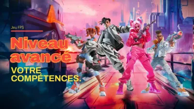 Couverture vidéo du tutoriel de jeu Cyberpunk rose et bleu