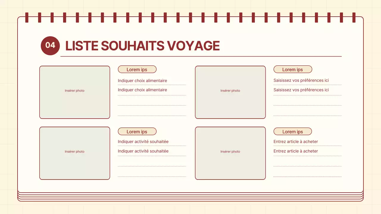 Un itinéraire douillet en rouge et ivoire