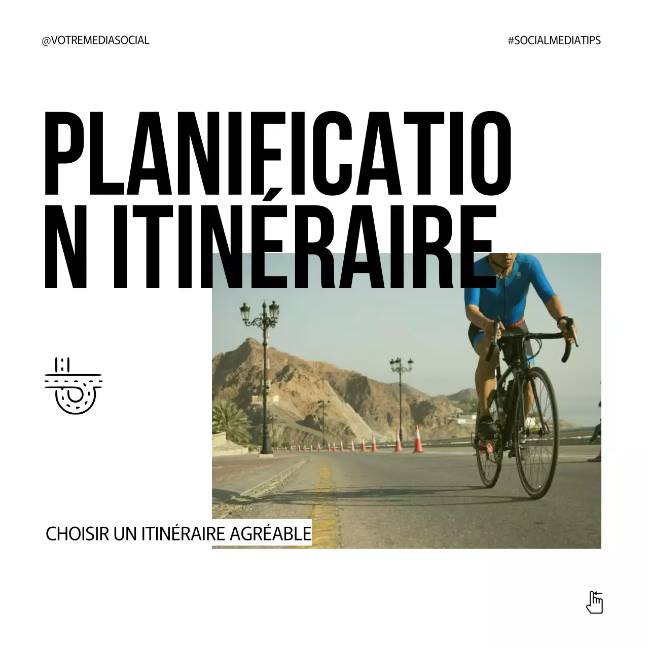 Gris Néon Vert Gras Journée nationale du vélo Conseils Instagram Carousel Post