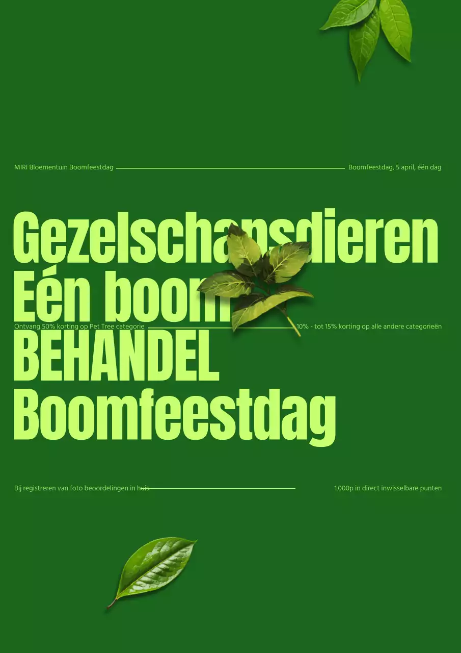 Promoot een groene en retro Arbor Day-verkoop