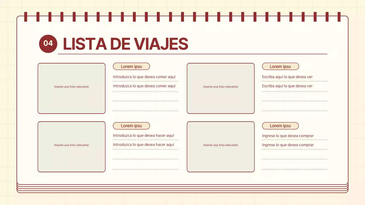 Un itinerario acogedor en rojo y marfil