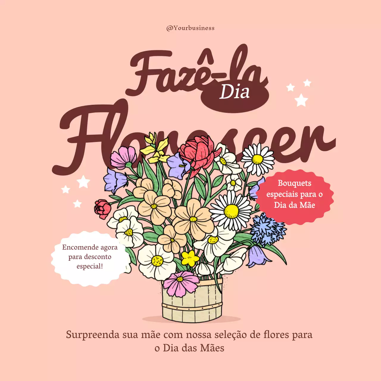 Rosa Elegante Luxuoso Faça o Dia Dela Florescer Celebrar o Dia da Mãe Anúncio